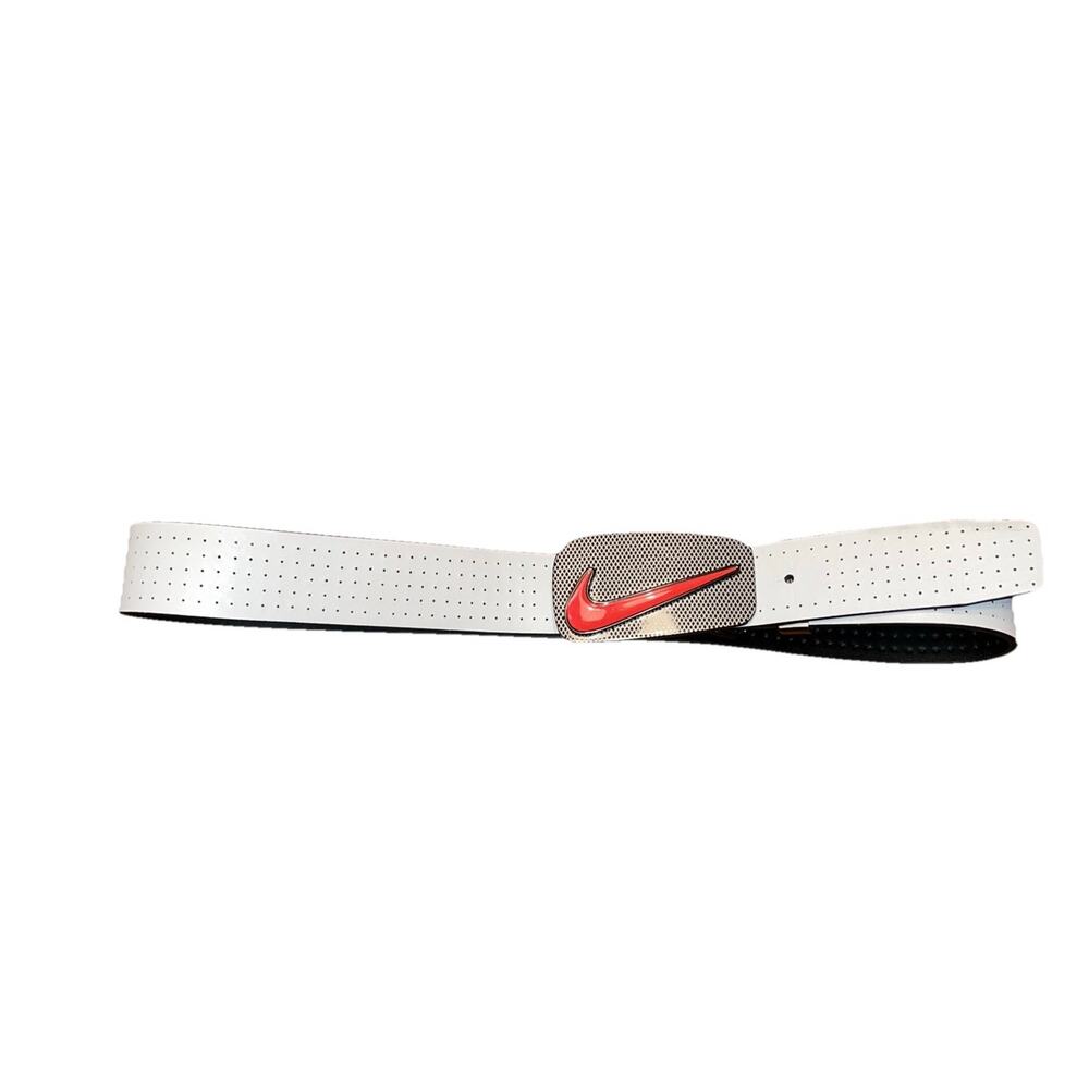 NIKE GOLF MEN'S PERFORATED REVERSIBLE Buckle Tag Removed 32-36 White/Black